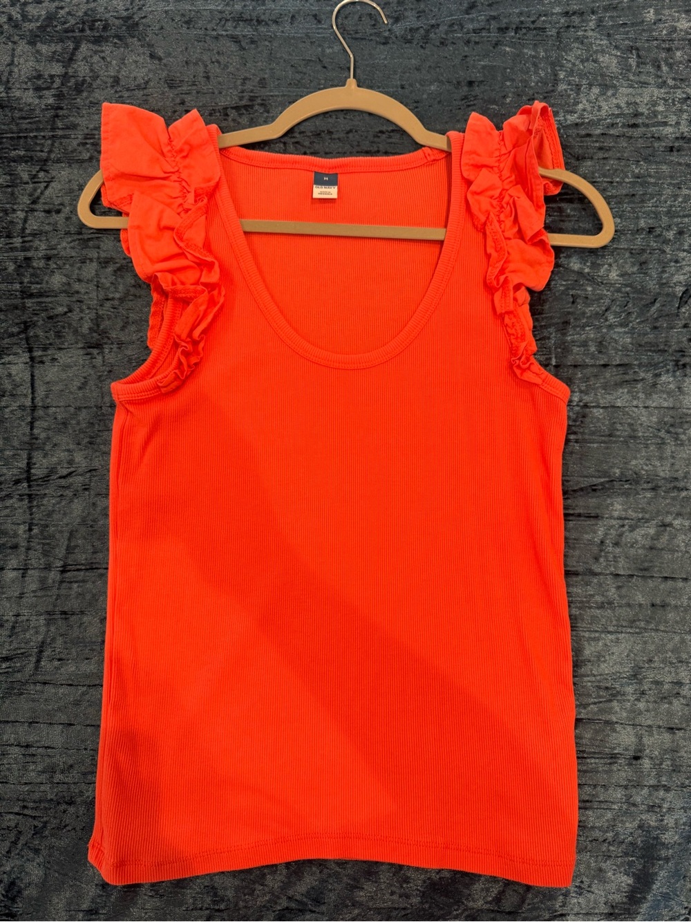 Old Navy Ruffled Sleeve Scoop Neck Tank - Orange